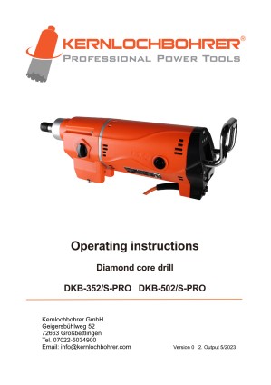 Operating Instructions for: Diamond Core Drill DKB-502/S-PRO